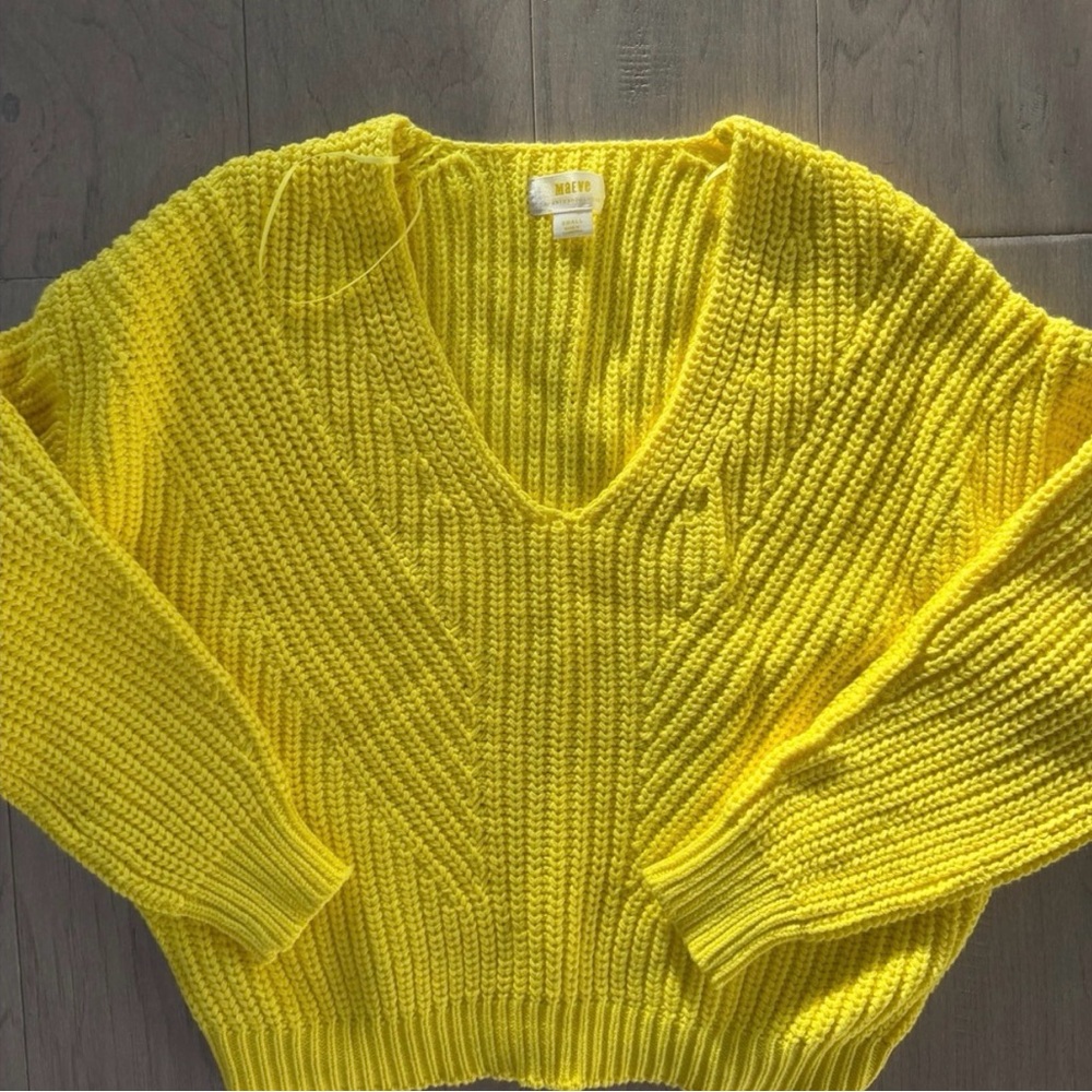Maeve Sunny Yellow Knit Sweater NWT